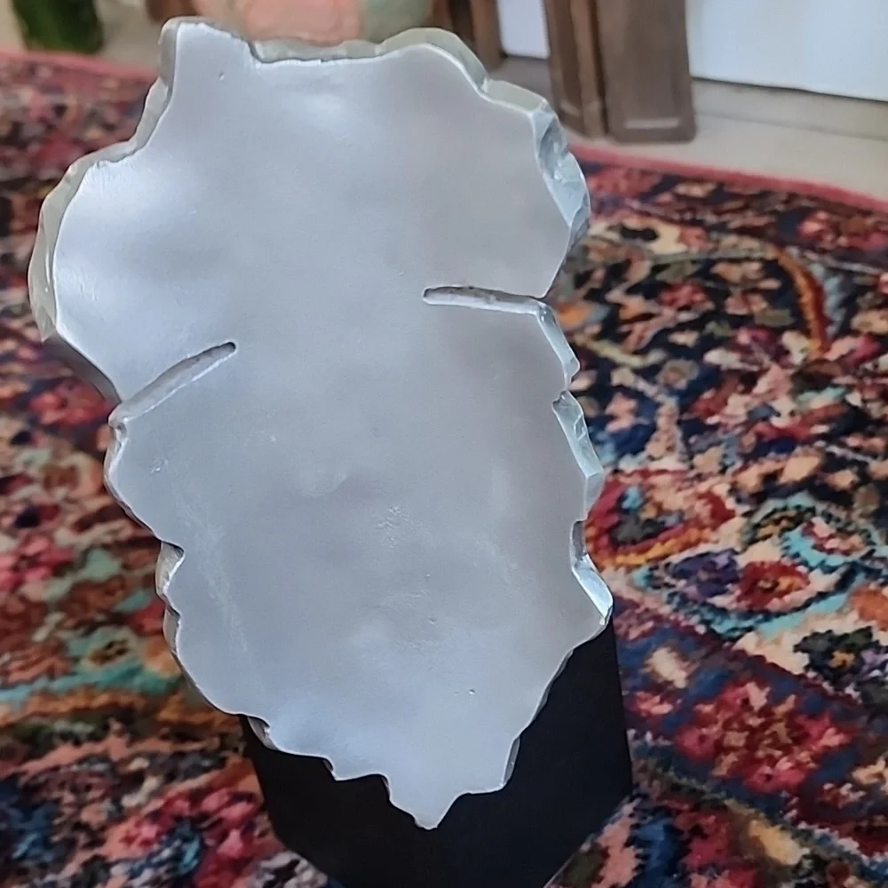 Silver Abstract Face Sculpture - Picture 5 of 10